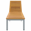 vidaXL Napozóágy 1-személy Szürke 200 x 55 x 35cm Tömör akácfa