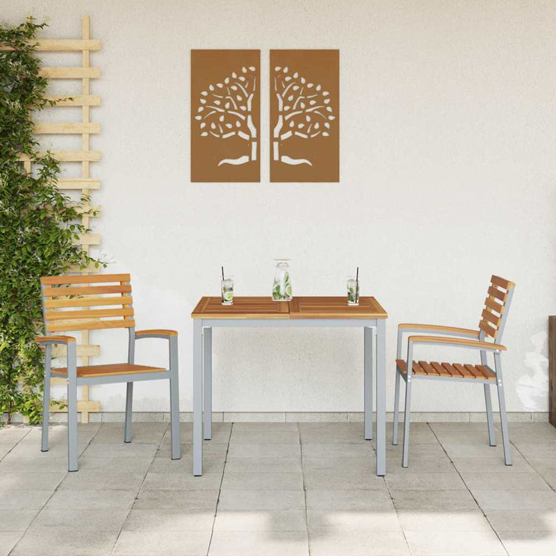 vidaXL Kerti Szék 2 pcs Barna 56 x 57 x 87 cm Tömör akácfa