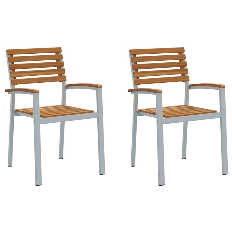 vidaXL Kerti Szék 2 pcs Barna 56 x 57 x 87 cm Tömör akácfa