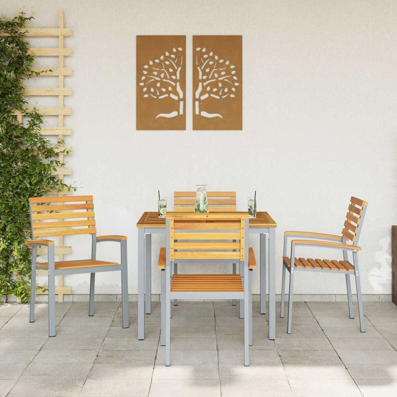 vidaXL Kerti Szék 4 pcs Barna 56 x 57 x 87 cm Tömör akácfa