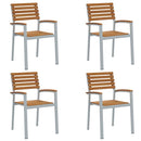 vidaXL Kerti Szék 4 pcs Barna 56 x 57 x 87 cm Tömör Akácfa