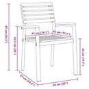 vidaXL Kerti Szék 4 pcs Barna 56 x 57 x 87 cm Tömör Akácfa
