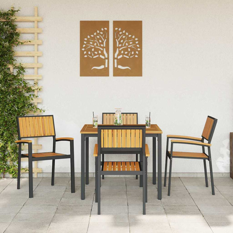 vidaXL Kerti Szék 4 pcs Barna 56 x 57 x 87 cm Tömör akácfa