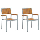 vidaXL Összecsukható Szék 2 pcs Barna 56 x 57 x 87 cm Tömör Akácfa