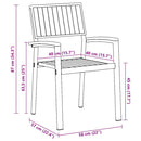 vidaXL Kerti Szék 2 pcs Barna 56 x 57 x 87 cm Tömör akácfa