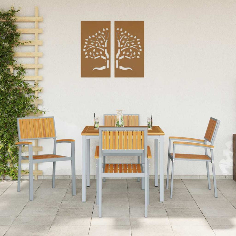 vidaXL Kerti Szék 4 pcs Barna 56 x 57 x 87 cm Tömör akácfa