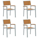 vidaXL Összecsukható Szék 4 pcs Barna 56 x 57 x 87 cm Tömör Akácfa