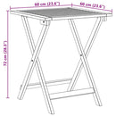 vidaXL Kerti Asztal Természetes 60 x 60 x 72 cm Tömör Akácfa