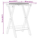 vidaXL Összecsukható kertasztal Természetes 60 x 60 x 72 cm