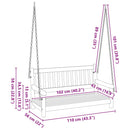 vidaXL Kerti hinta pad Barna 119 x 35 x 47 cm Tömör akácfa