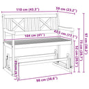 vidaXL Kerti Ringató Pad Barna 110 x 59 x 97cm Tömör akácfa