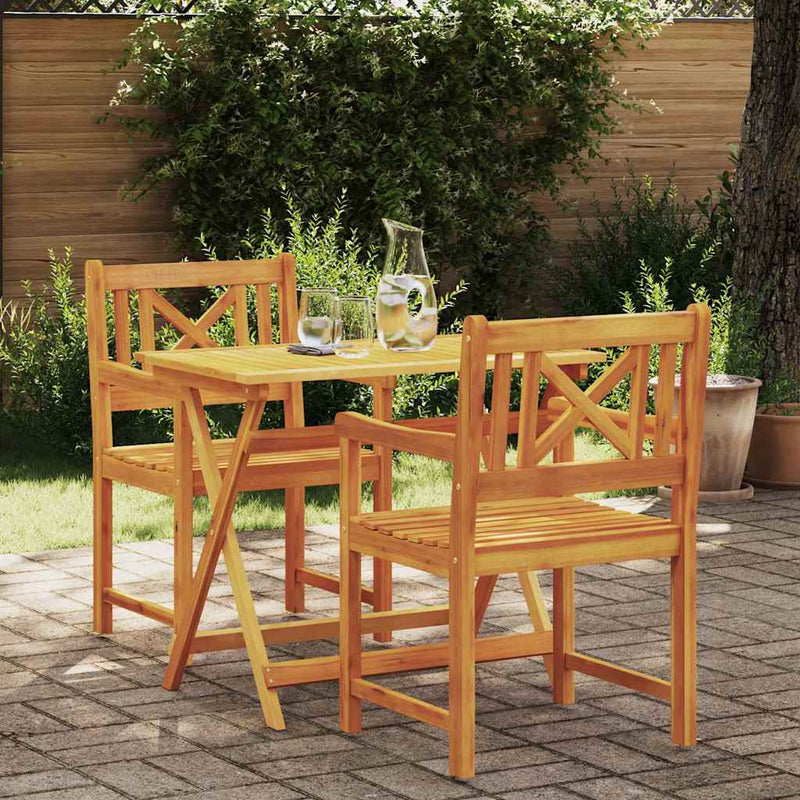 vidaXL Kerti Szék 2 pcs Barna 56 x 56 x 90 cm Tömör akácfa