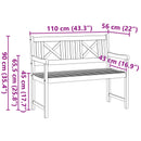 vidaXL Kerti pad Természetes 110 x 56 x 90 cm Tömör Akácfa