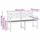 vidaXL Kerti pad Természetes 150 x 56 x 90 cm Tömör Akácfa