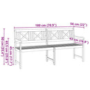 vidaXL Kerti pad Barna 180 x 56 x 90cm Tömör akácfa