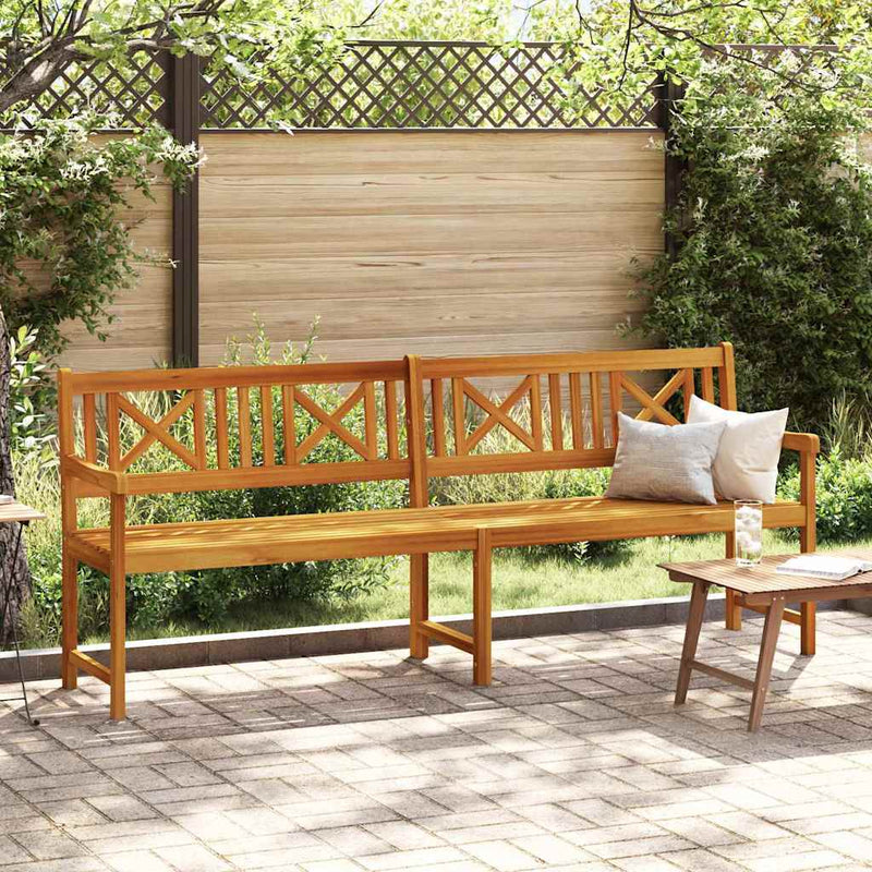 vidaXL Kerti pad Barna 220 x 56 x 90cm Tömör akácfa