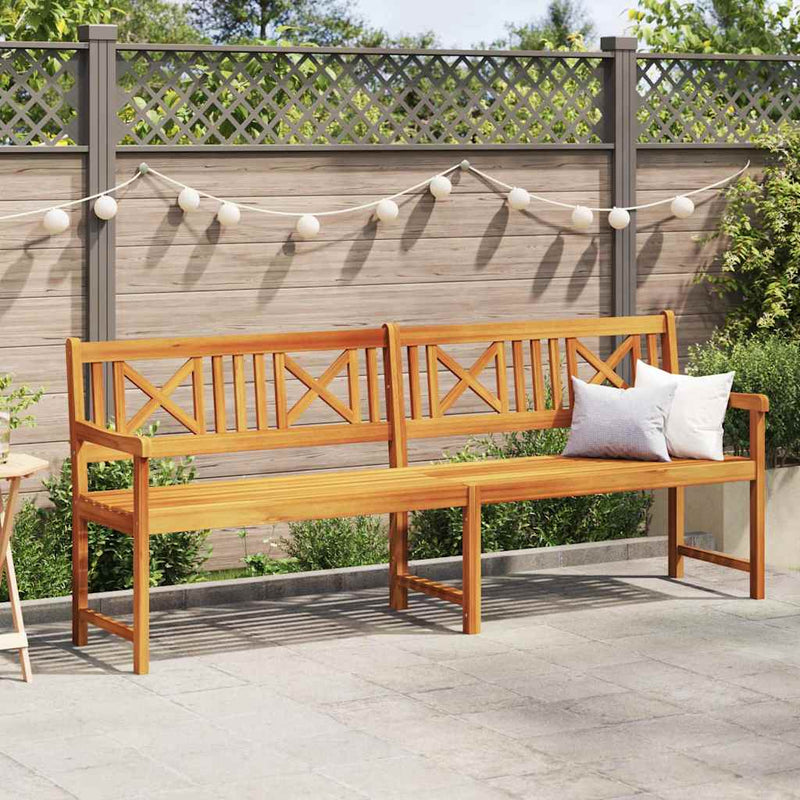 vidaXL Kerti pad Barna 220 x 56 x 90cm Tömör akácfa