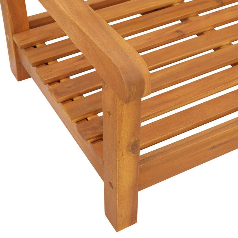 vidaXL Kerti hinta pad Barna 119 x 35 x 47 cm Tömör akácfa