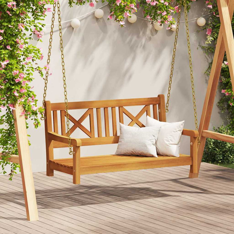 vidaXL Kerti hinta pad Barna 119 x 35 x 47 cm Tömör akácfa