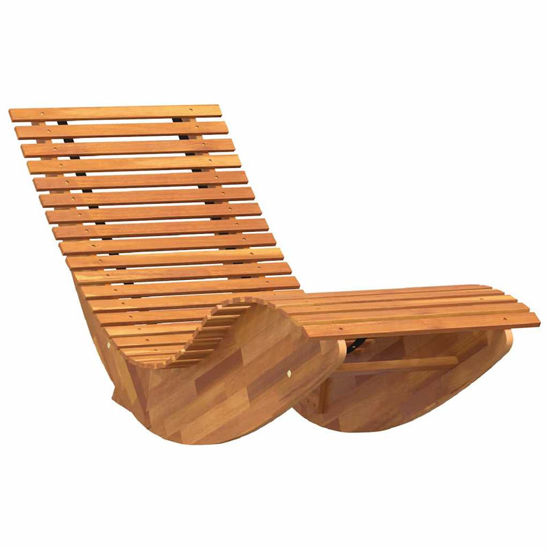 vidaXL Hintázó Napozók 2 pcs Barna 154 x 60 x 74 cm tömör akácfa