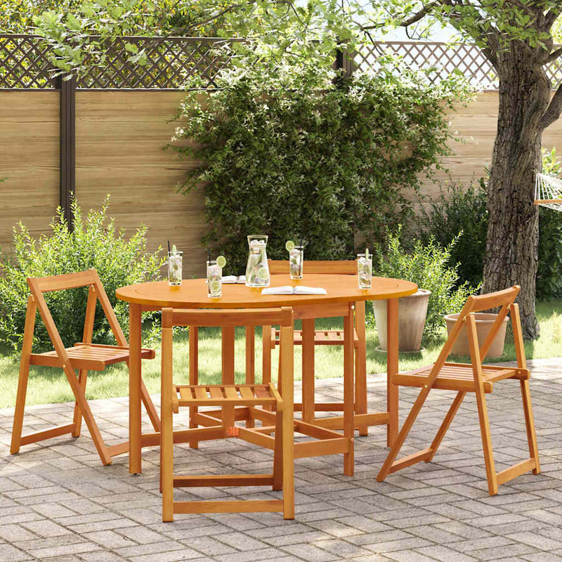 vidaXL Kerti Asztal 5 pcs Barna 110 x 60 x 72 cm Tömör akácfa