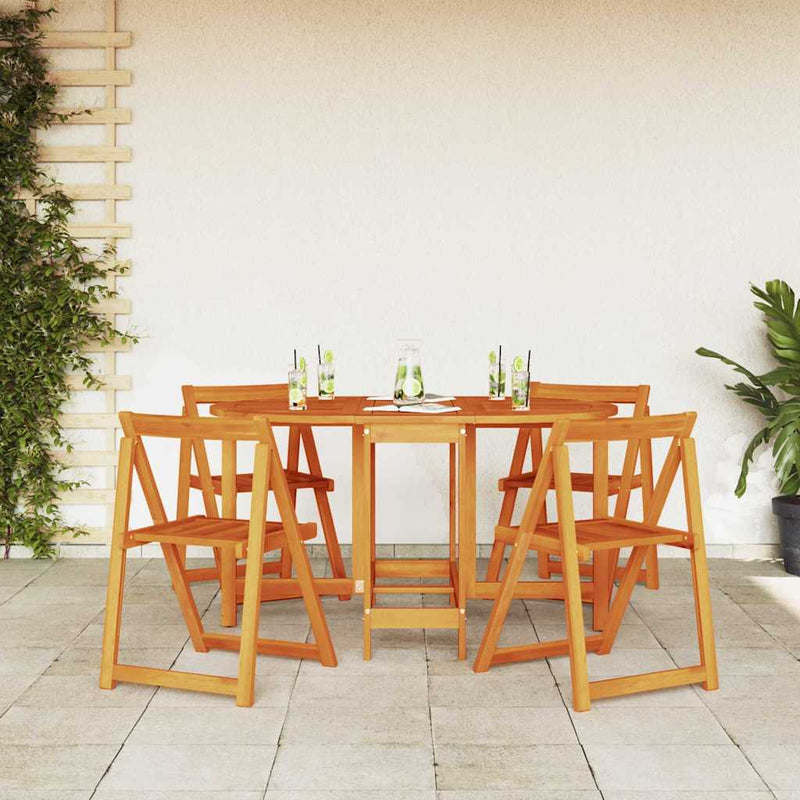 vidaXL Kerti Asztal 5 pcs Barna 110 x 60 x 72 cm Tömör akácfa
