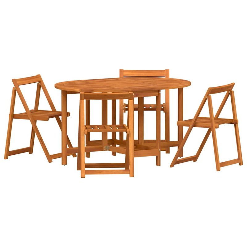 vidaXL Kerti Asztal 5 pcs Barna 110 x 60 x 72 cm Tömör akácfa