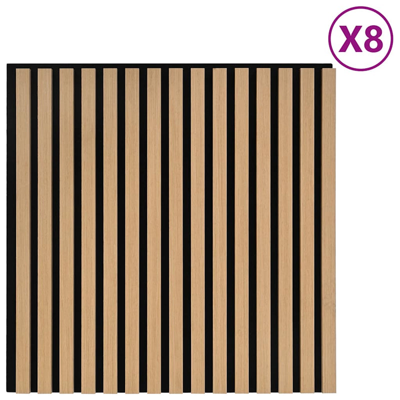 vidaXL 8 db tölgy furnér akusztikus falpanelek reszelt 60,5x60 cm
