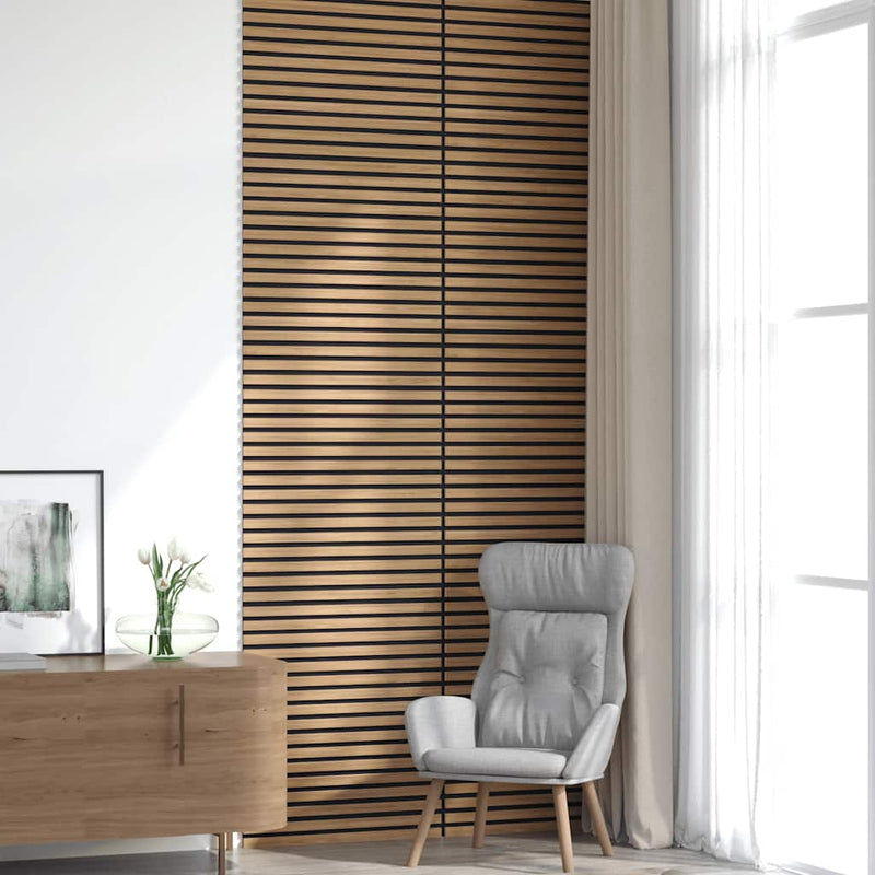 vidaXL 8 db tölgy furnér akusztikus falpanelek reszelt 60,5x60 cm