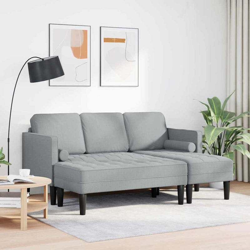 vidaXL Kanapé Szett 2 pcs Világosszürke 173 x 131 x 67 cm szövet