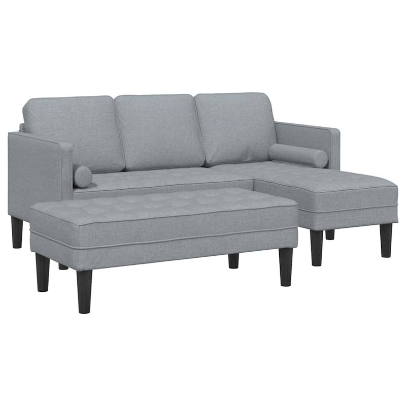 vidaXL Kanapé Szett 2 pcs Világosszürke 173 x 131 x 67 cm szövet