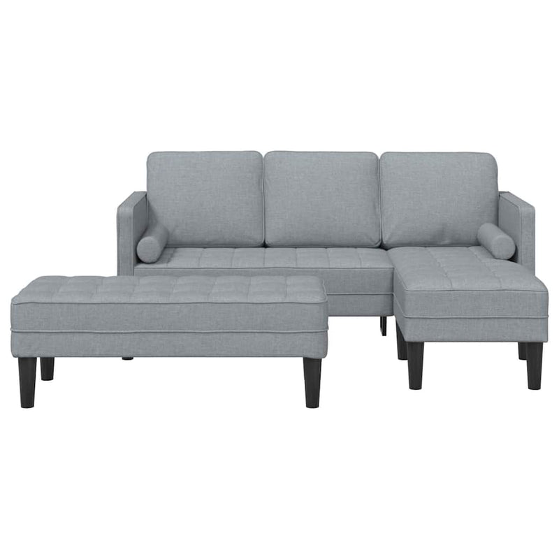 vidaXL Kanapé Szett 2 pcs Világosszürke 173 x 131 x 67 cm szövet