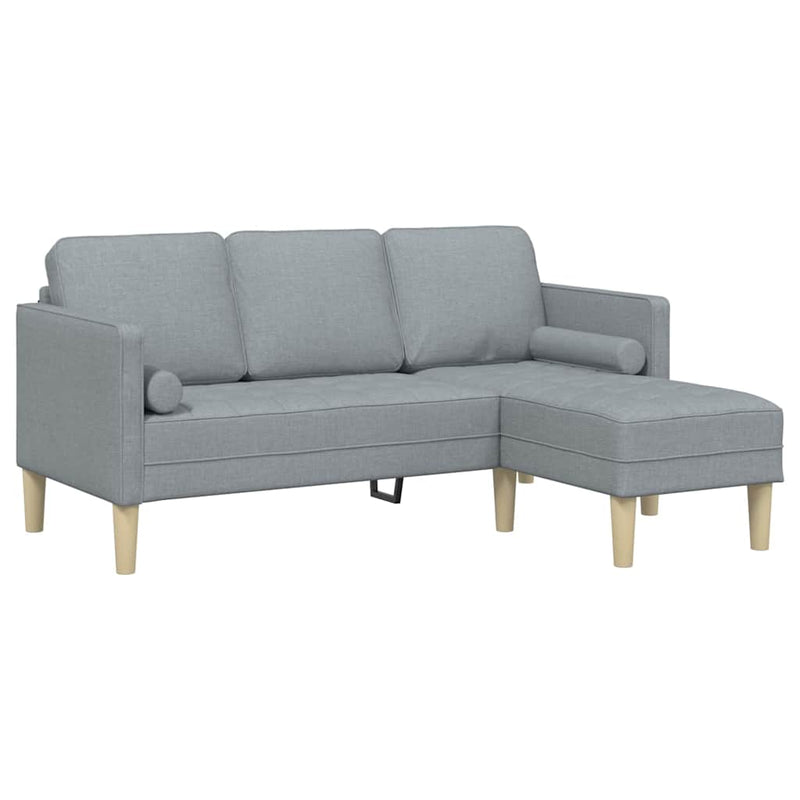vidaXL Kanapé Szett 2 pcs Világosszürke 173 x 131 x 67 cm szövet