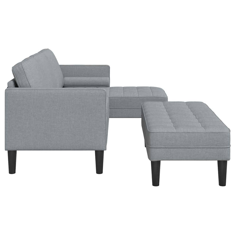 vidaXL Kanapé Szett 2 pcs Világosszürke 173 x 131 x 67 cm szövet