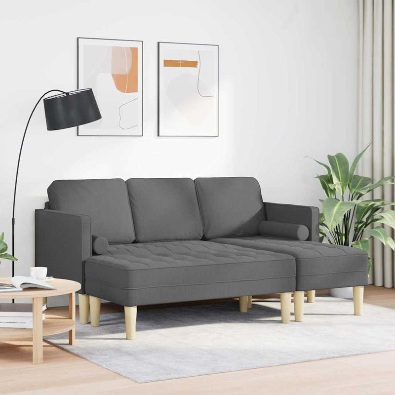 vidaXL Kanapé Szett 2 pcs Sötétszürke 173 x 131 x 67 cm szövet