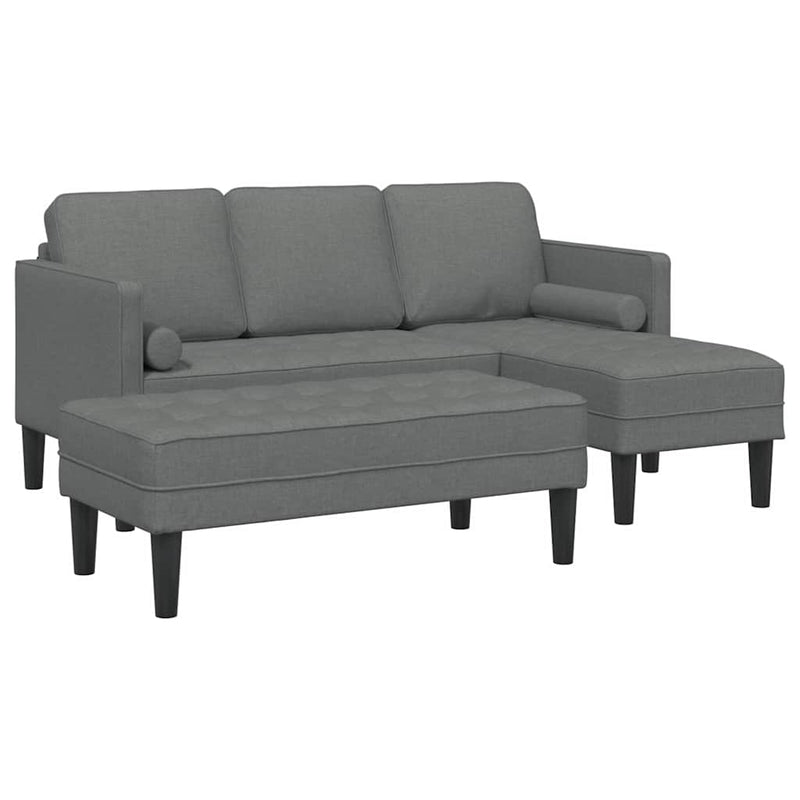 vidaXL Kanapé Szett 2 pcs Sötétszürke 173 x 131 x 67 cm szövet