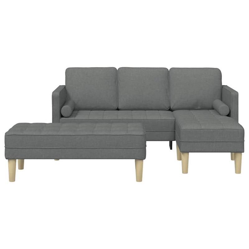 vidaXL Kanapé Szett 2 pcs Sötétszürke 173 x 131 x 67 cm szövet