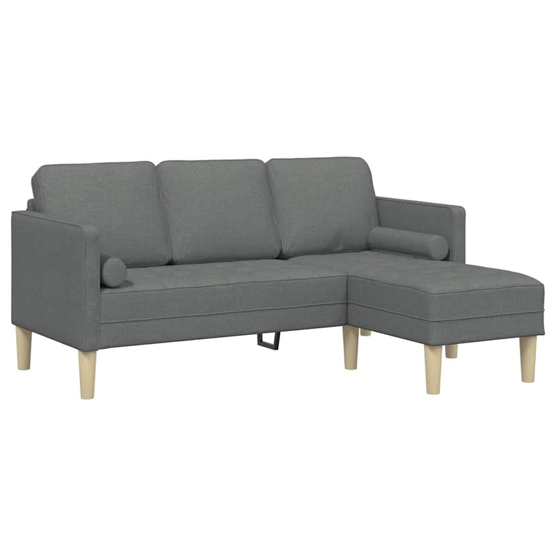 vidaXL Kanapé Szett 2 pcs Sötétszürke 173 x 131 x 67 cm szövet