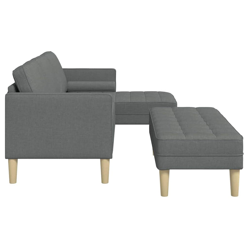 vidaXL Kanapé Szett 2 pcs Sötétszürke 173 x 131 x 67 cm szövet