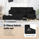 vidaXL Kanapé Szett párnával 2 pcs Fekete Poliészter