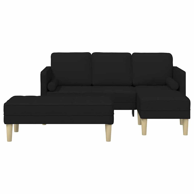 vidaXL Kanapé Szett 2 pcs Fekete 173 x 131 x 67 cm szövet