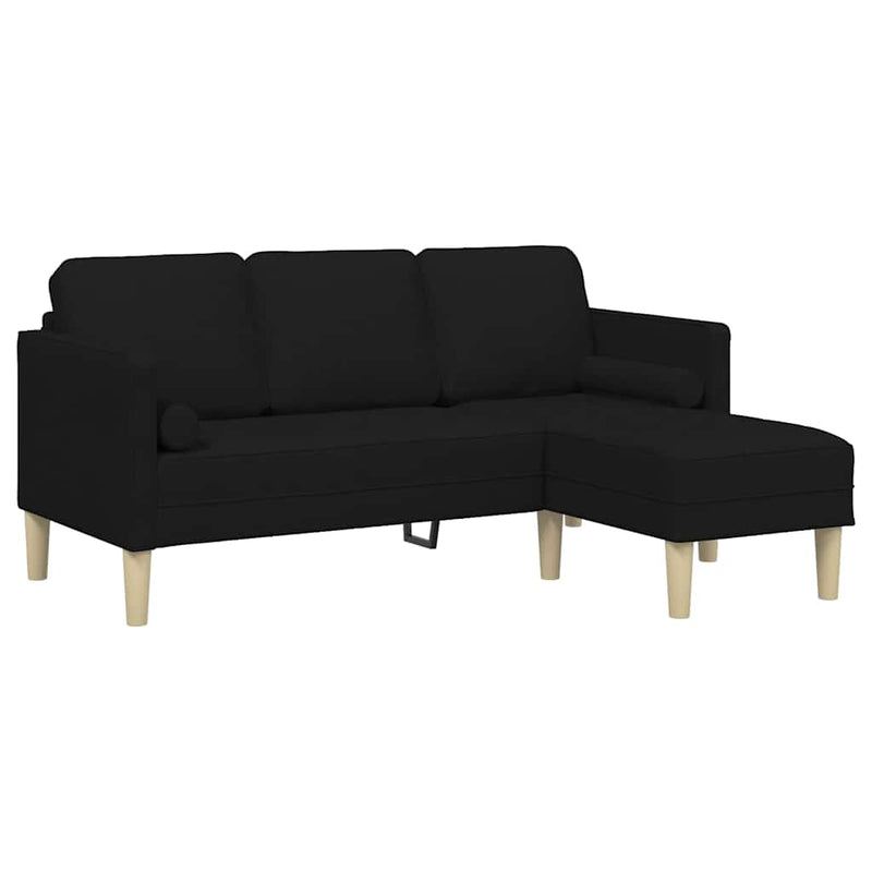 vidaXL Kanapé Szett 2 pcs Fekete 173 x 131 x 67 cm szövet