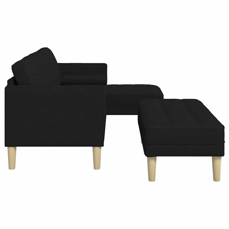 vidaXL Kanapé Szett 2 pcs Fekete 173 x 131 x 67 cm szövet