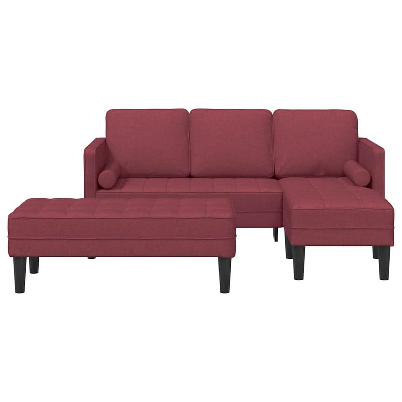 vidaXL Kanapé Szett 2 pcs bordó 173 x 131 x 67 cm szövet