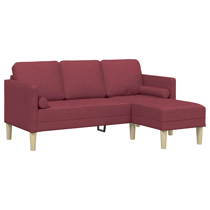 vidaXL Kanapé Szett 2 pcs bordó 173 x 131 x 67 cm szövet