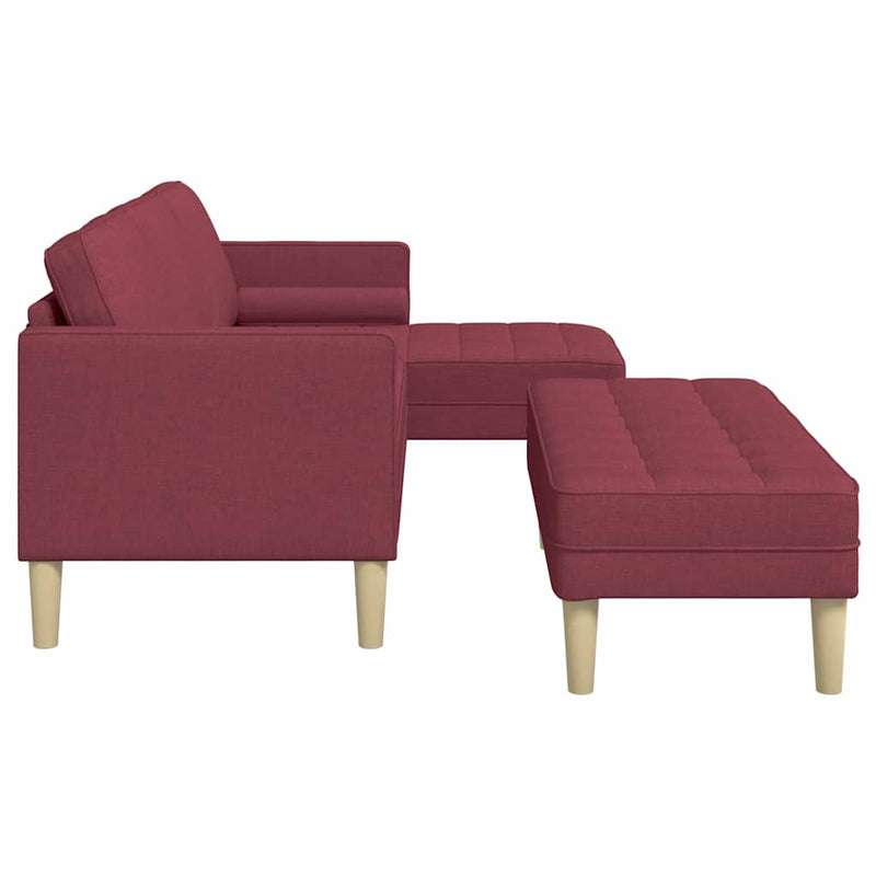 vidaXL Kanapé Szett 2 pcs bordó 173 x 131 x 67 cm szövet