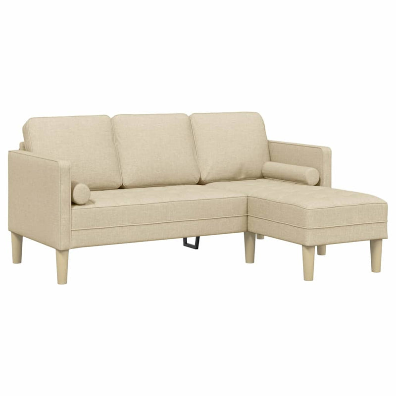 vidaXL Kanapé Szett 2 pcs Krémszínű 173 x 131 x 67 cm szövet