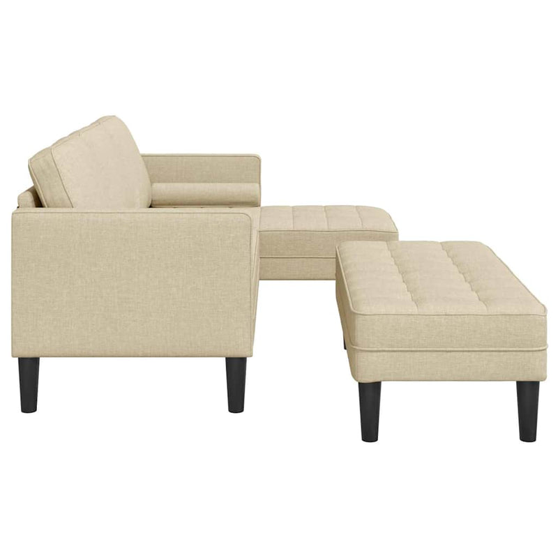 vidaXL Kanapé Szett 2 pcs Krémszínű 173 x 131 x 67 cm szövet