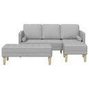 vidaXL Kanapé Szett 2 pcs Felhőszürke 173 x 131 x 67 cm Poliészter