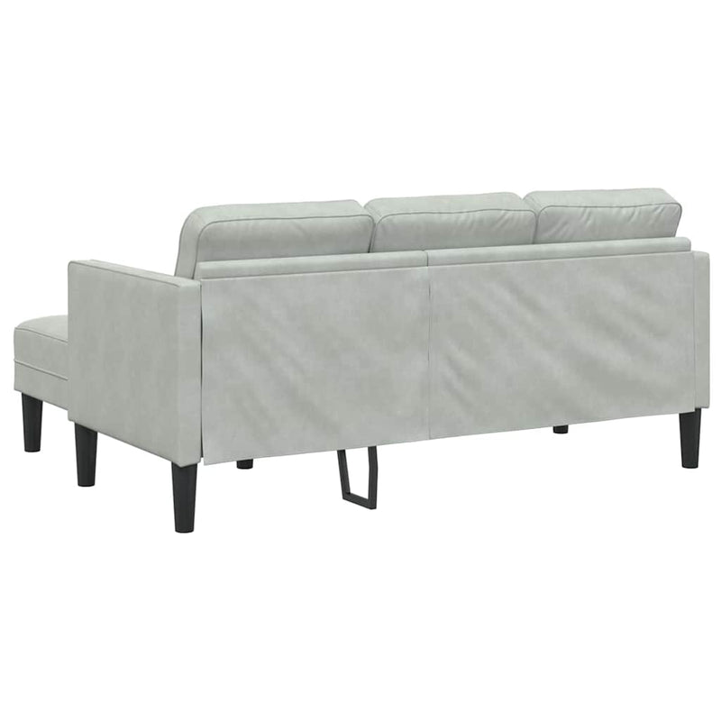vidaXL Kanapé Szett 2 pcs Világosszürke 173 x 131 x 67 cm Bársony